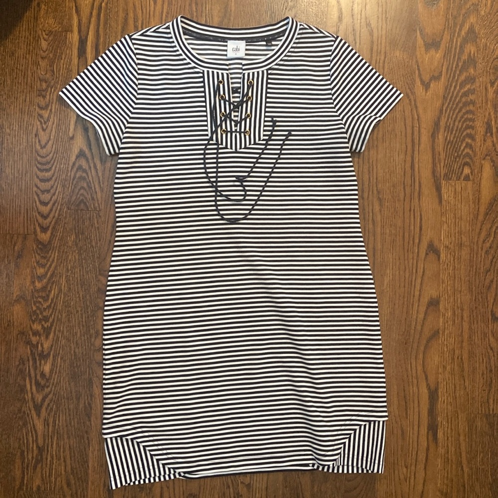 Cabi Blue White Striped Nautical Captains Dress 5268